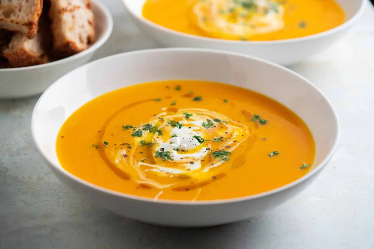 sopa cremosa de abóbora