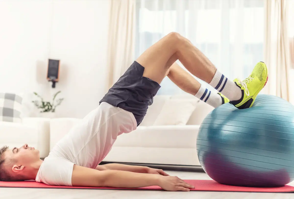 leg curl bola suiça