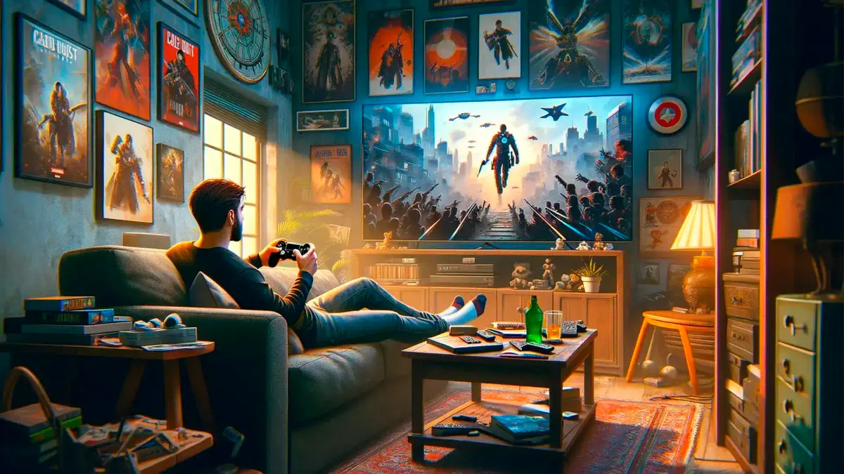 homem jogando video games