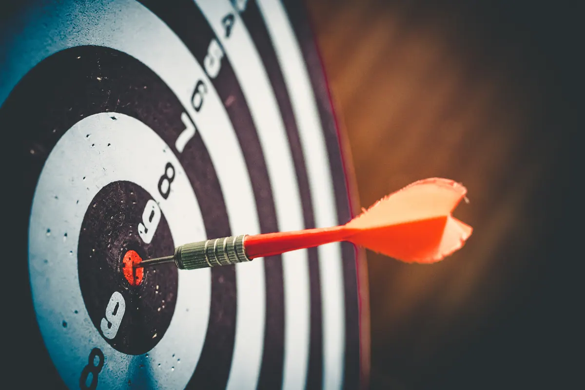 Dardo no centro do alvo