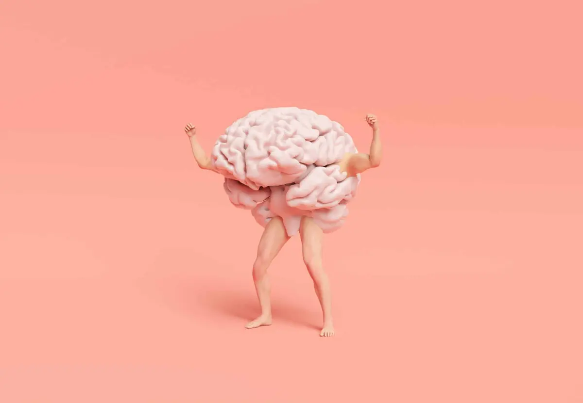 ilustração de cérebro com pernas