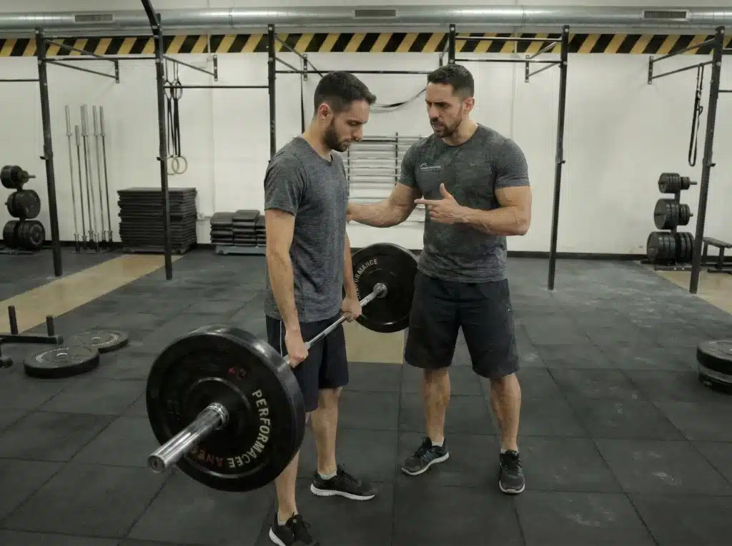 personal trainer com aluno gemeo carga errada